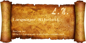Langmayer Nikolett névjegykártya